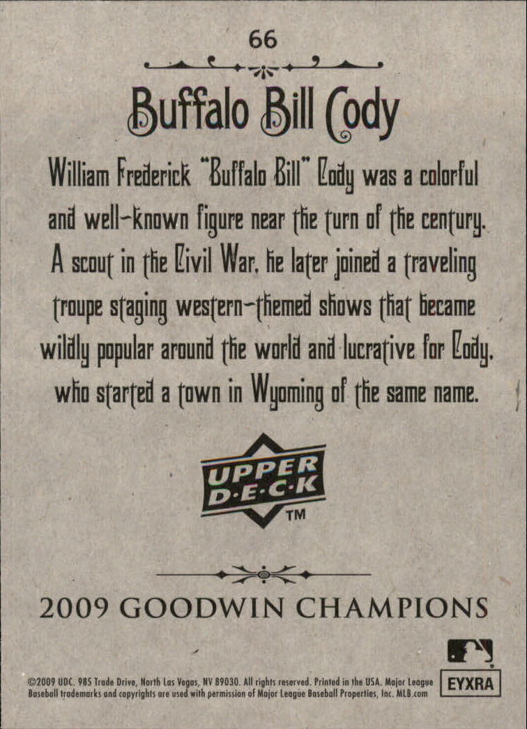 2009 Upper Deck Goodwin Champions #66 Buffalo Bill Cody back image