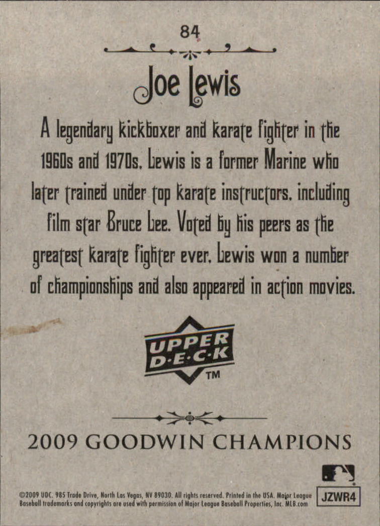 2009 Upper Deck Goodwin Champions #84 Joe Lewis back image