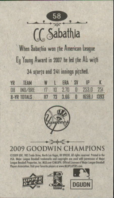 A6343- 2009 Upper Deck Goodwin Champions Mini Cards -You Pick- 15+ FREE US SHIP - Picture 207 of 333