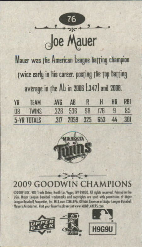 A6343- 2009 Upper Deck Goodwin Champions Mini Cards -You Pick- 15+ FREE US SHIP - Picture 233 of 333