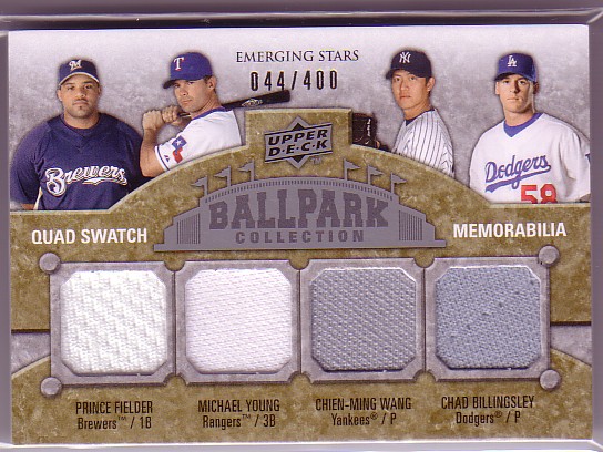 2009 Upper Deck Ballpark Collection #230 Chien-Ming Wang/Michael Young/Chad Billingsley/Prince Fielder/400