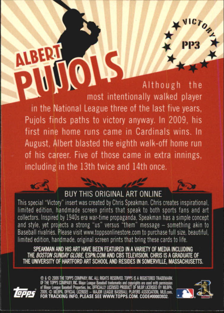 2009 Topps Update Propaganda #PP03 Albert Pujols back image