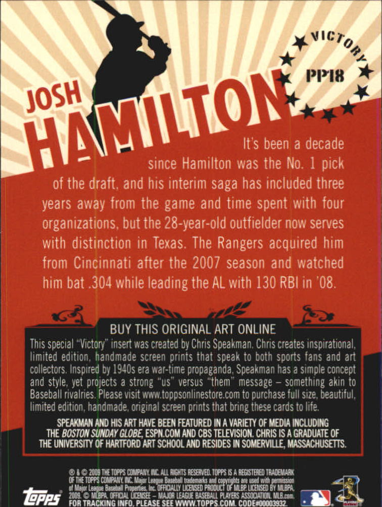 2009 Topps Update Propaganda #PP18 Josh Hamilton back image