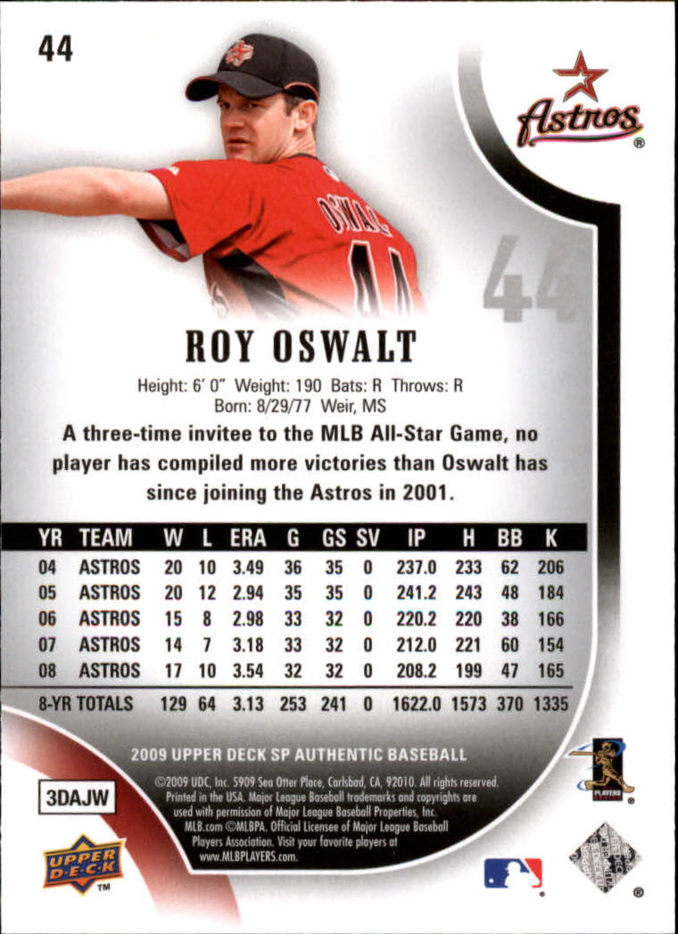 2009 SP Authentic #44 Roy Oswalt back image