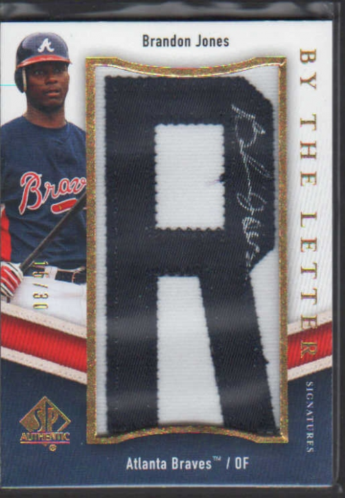 2009 SP Authentic By The Letter Signatures #BJ Brandon Jones/360*/Letters spell Brandon Jones/(each letter #'d/30)