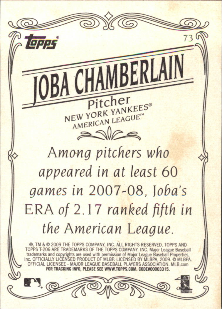 2009 Topps 206 #73 Joba Chamberlain back image