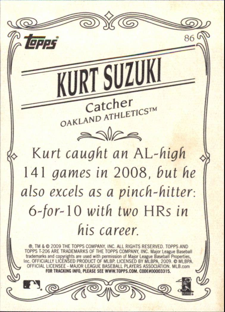 2009 Topps 206 #86 Kurt Suzuki back image