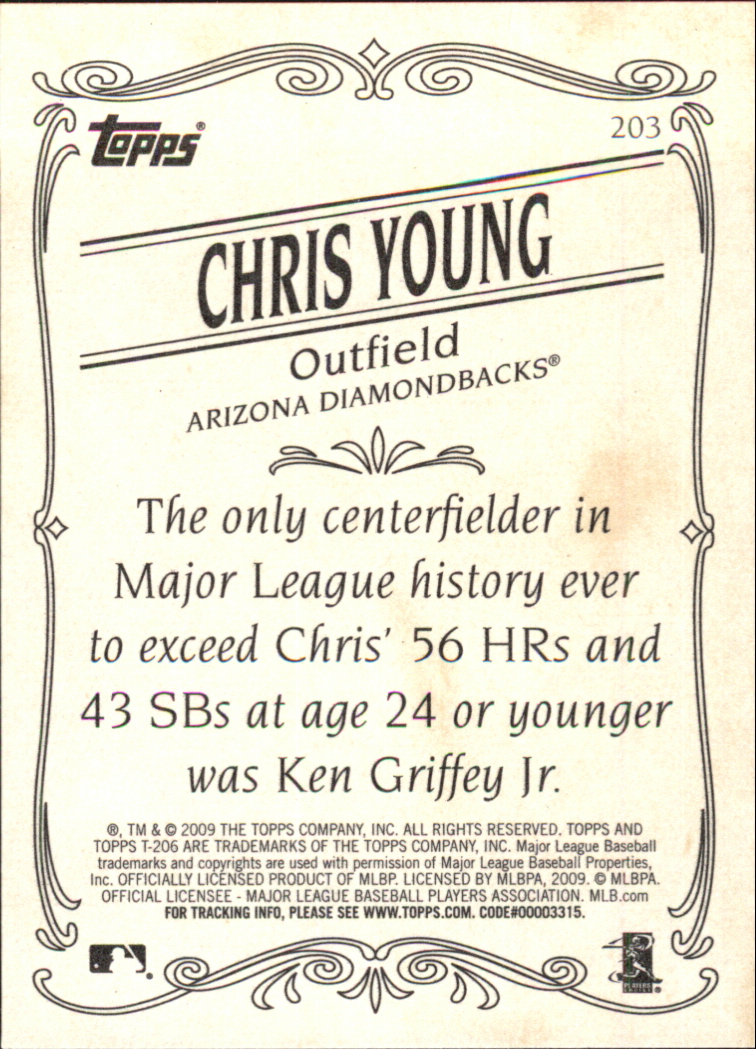 2009 Topps 206 #203 Chris Young back image