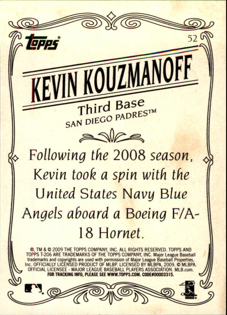 2009 Topps 206 Bronze #52 Kevin Kouzmanoff back image