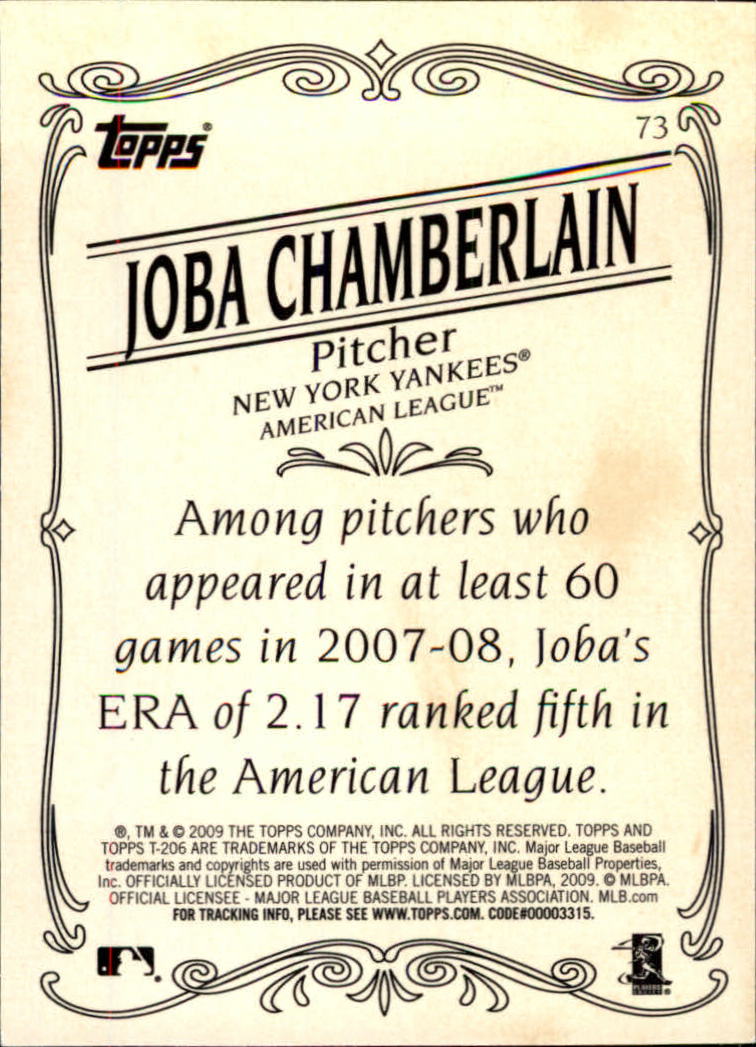 2009 Topps 206 Bronze #73 Joba Chamberlain back image