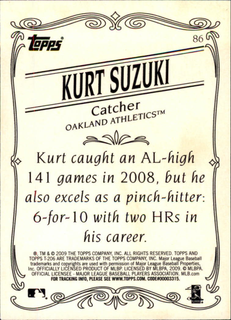 2009 Topps 206 Bronze #86 Kurt Suzuki back image