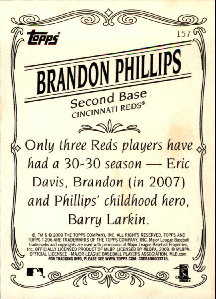 2009 Topps 206 Bronze #157 Brandon Phillips back image