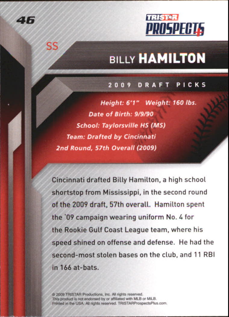 2009 TRISTAR Prospects Plus #46 Billy Hamilton back image