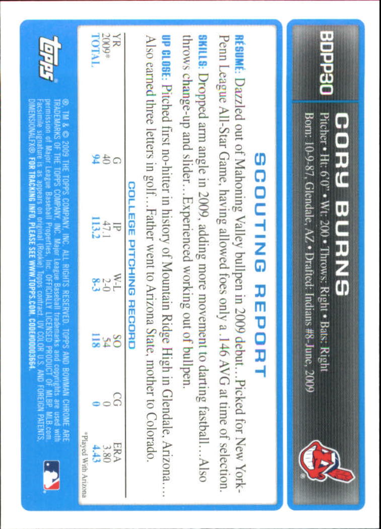 2009 Bowman Chrome Draft Prospects Baseball Card Pick - Picture 54 of 139
