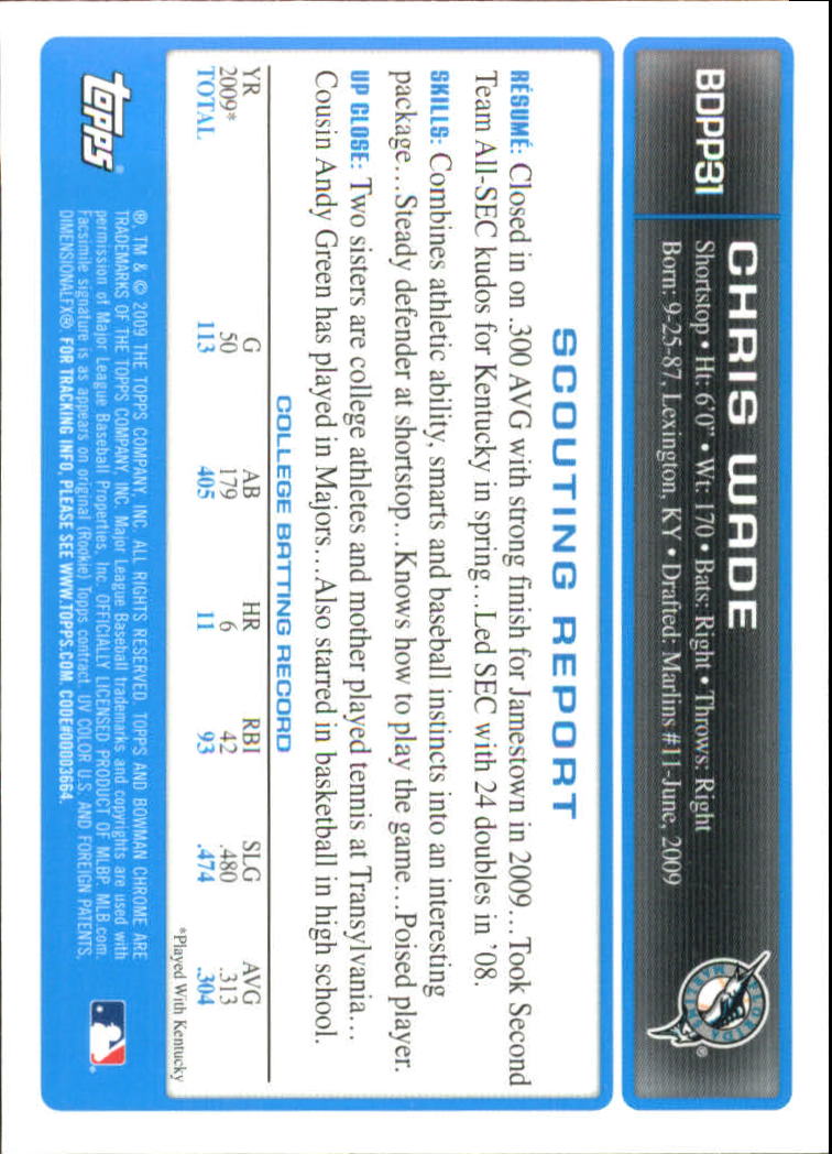 2009 Bowman Chrome Draft Prospects Baseball Card Pick - Picture 56 of 139