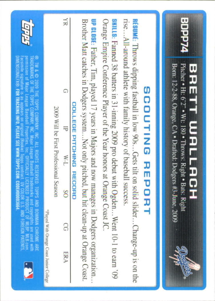 2009 Bowman Chrome Draft Prospects Baseball Card Pick - Picture 134 of 139