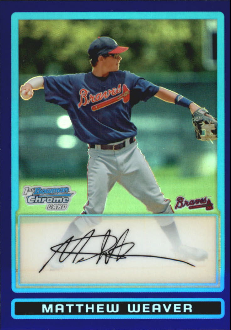 2009 Bowman Chrome Draft Prospects Purple Refractors #BDPP15 Mathew Weaver
