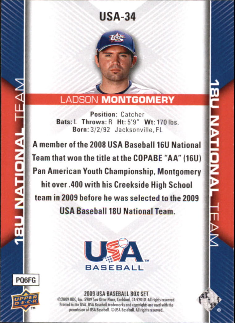 2009-10 USA Baseball #USA34 Ladson Montgomery back image