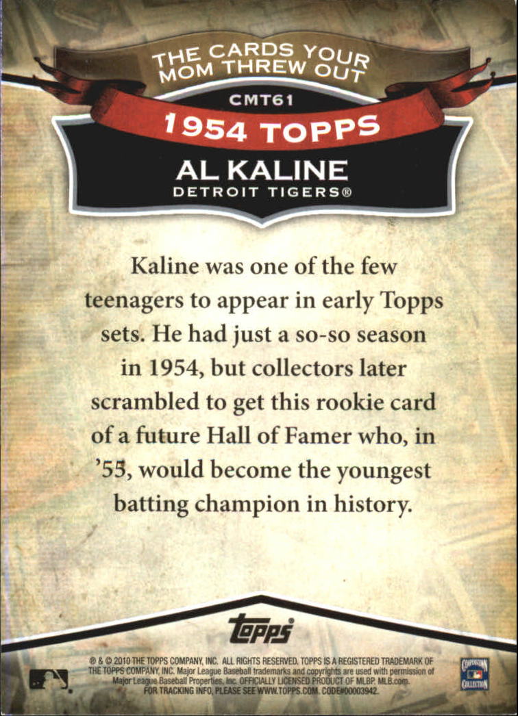 2010 Topps Cards Your Mom Threw Out #CMT61 Al Kaline back image