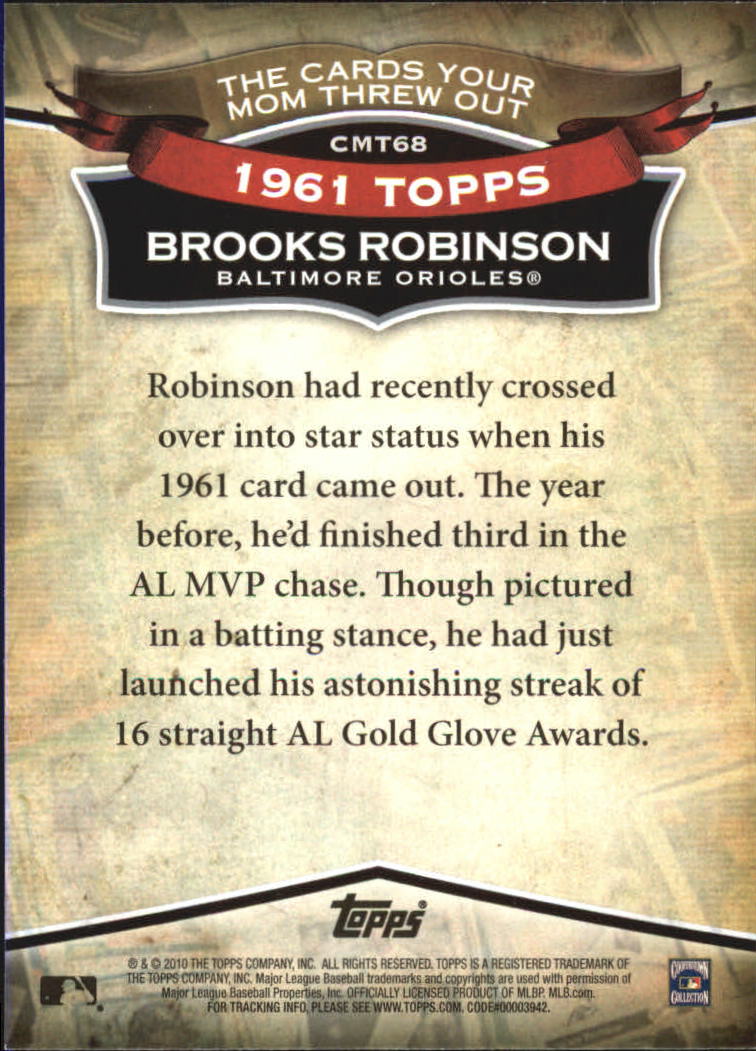 2010 Topps Cards Your Mom Threw Out #CMT68 Brooks Robinson back image
