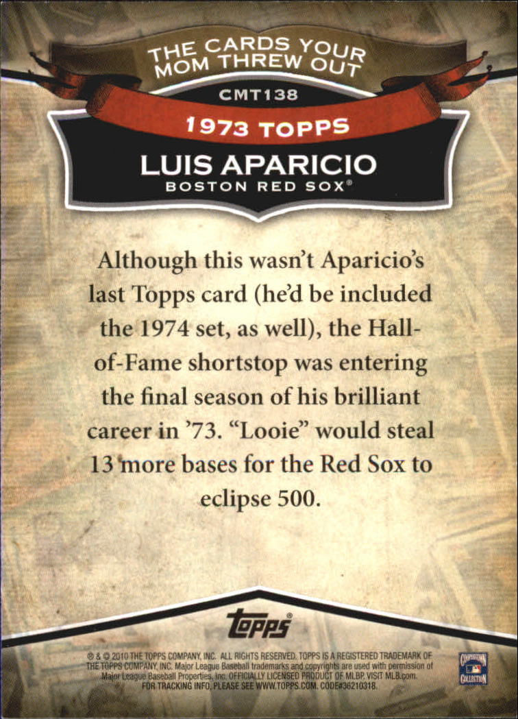 2010 Topps Cards Your Mom Threw Out #CMT138 Luis Aparicio back image