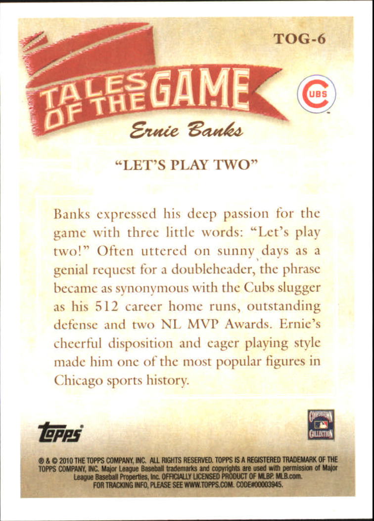 2010 Topps Tales of the Game #TOG6 Let's Play Two back image