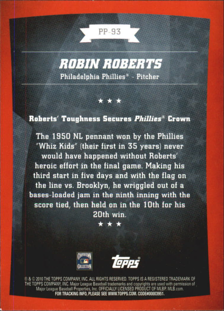 2010 Topps Peak Performance #93 Robin Roberts back image