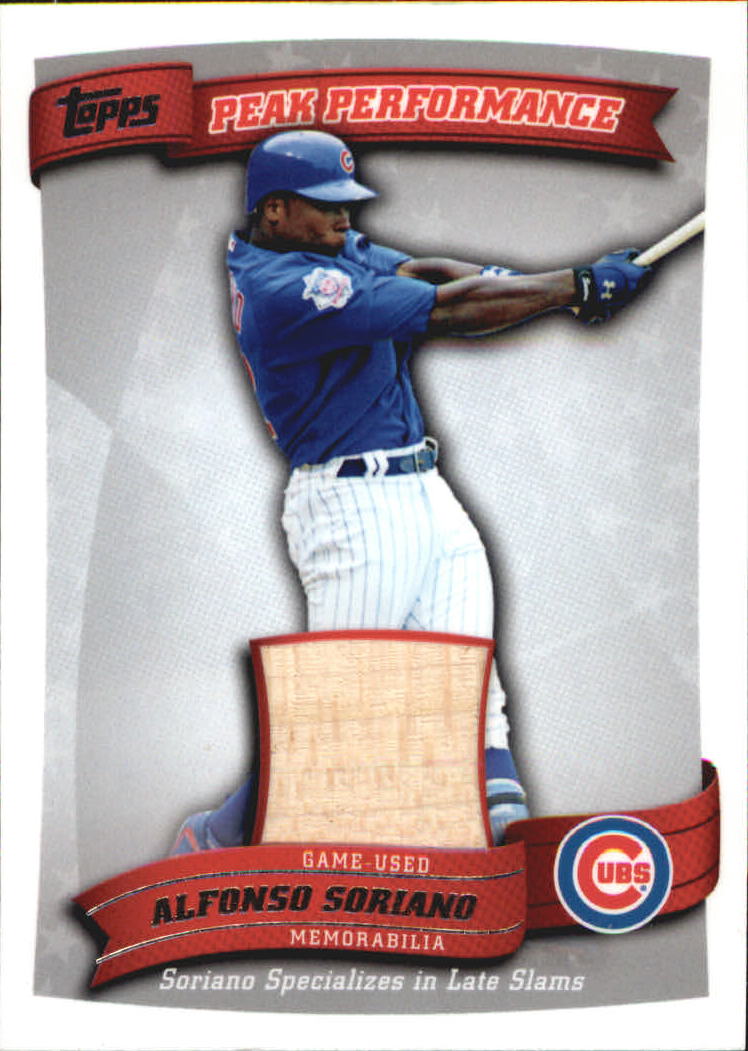 2010 Topps Peak Performance Relics #AS Alfonso Soriano S2