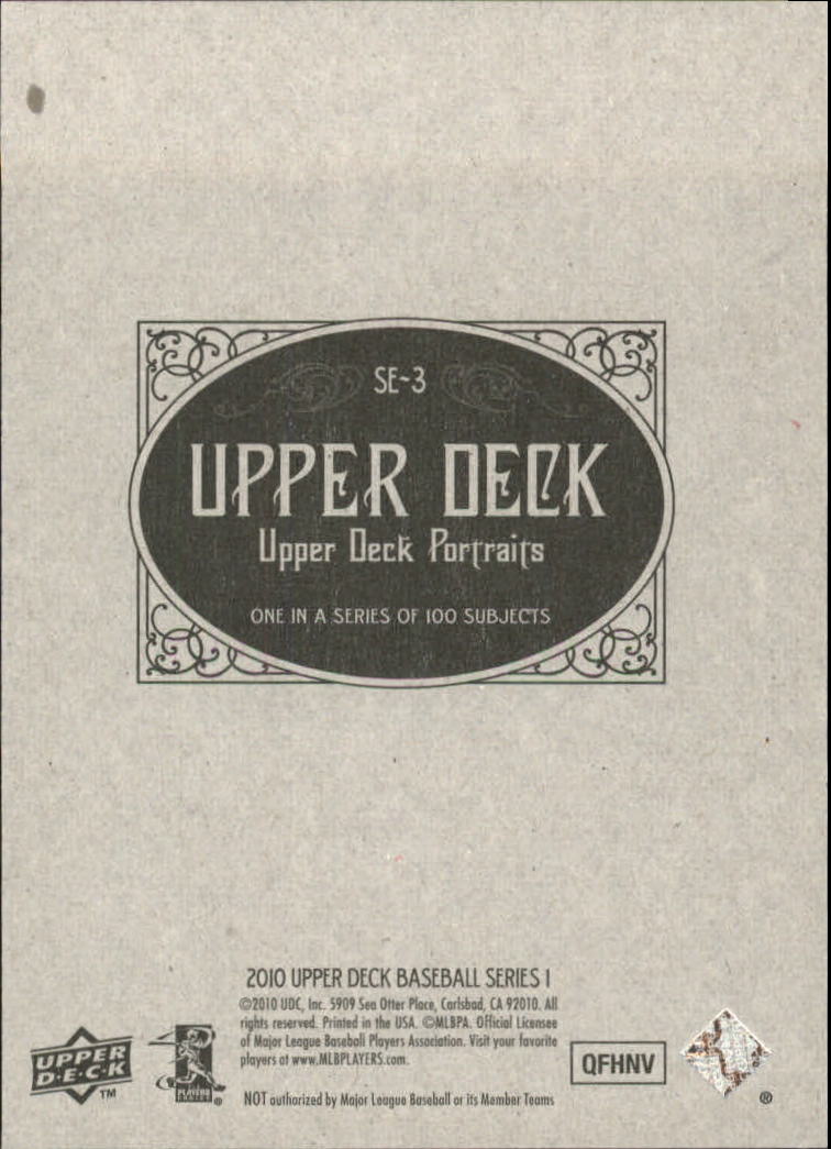 2010 Upper Deck Portraits #SE3 Chipper Jones back image
