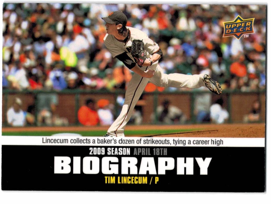 2010 Upper Deck Season Biography #SB16 Tim Lincecum