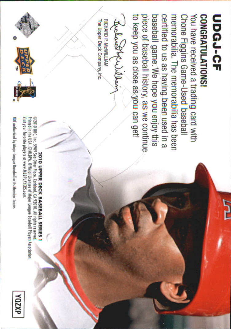 2010 Upper Deck UD Game Jersey #CF Chone Figgins back image