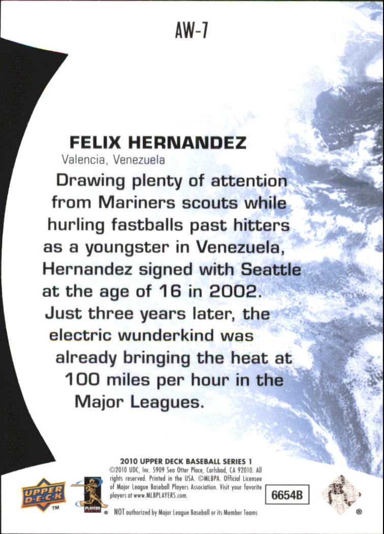 2010 Upper Deck All World #AW7 Felix Hernandez back image