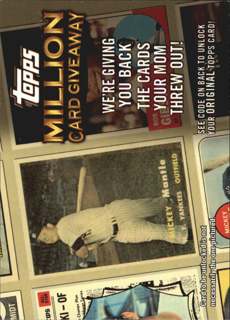 2010 Topps Million Card Giveaway #TMC6 Mickey Mantle