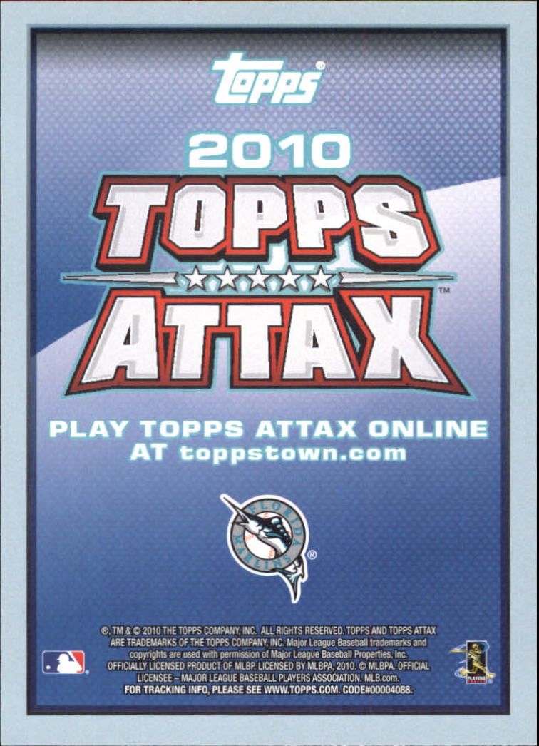 2010 Topps Attax #198 Dan Uggla back image