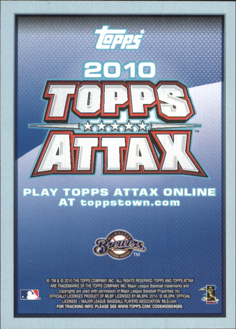2010 Topps Attax Code Cards #2 Ryan Braun back image