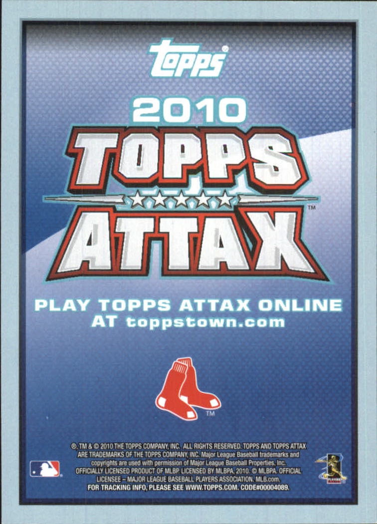 2010 Topps Attax Code Cards #14 Jon Lester back image