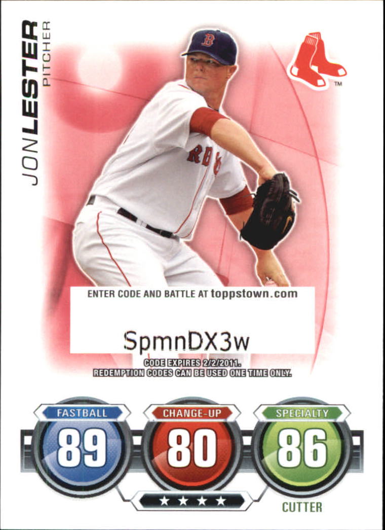 2010 Topps Attax Code Cards #14 Jon Lester