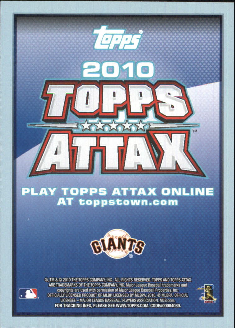 2010 Topps Attax Code Cards #15 Tim Lincecum back image