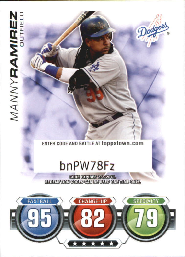 2010 Topps Attax Code Cards #20 Manny Ramirez