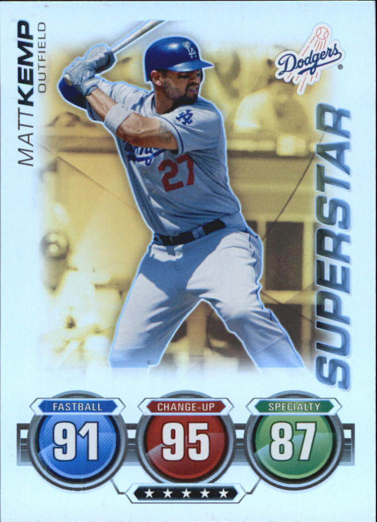 2010 Topps Attax Gold Foil Los Angeles Dodgers Baseball Card #13 Matt Kemp