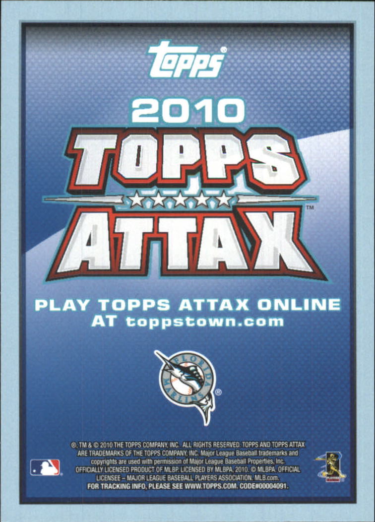 2010 Topps Attax Silver Foil #29 Josh Johnson back image