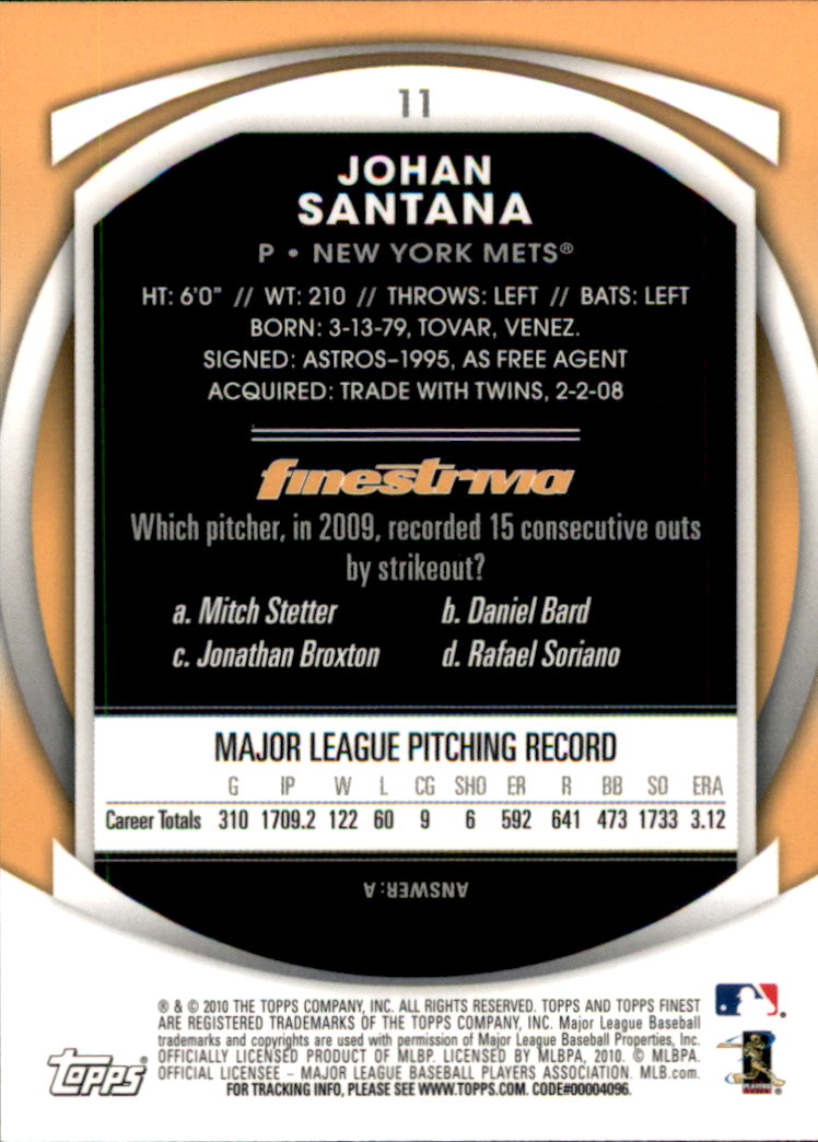 2010 Finest Baseball Card Pick (Base) - Picture 19 of 267