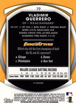 2010 Finest Baseball Card Pick (Base) - Picture 31 of 267