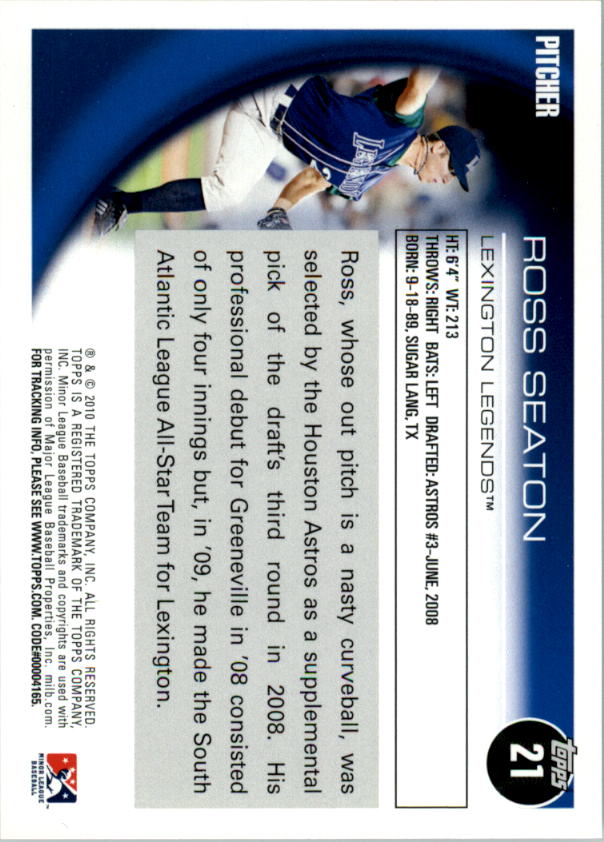 2010 Topps Pro Debut #21 Ross Seaton back image