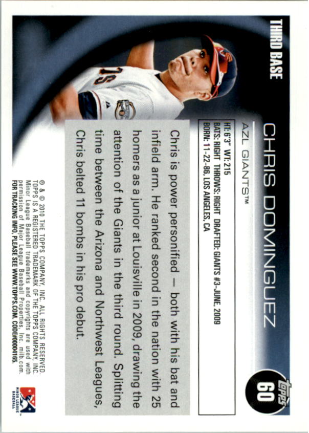 2010 Topps Pro Debut #60 Chris Dominguez back image