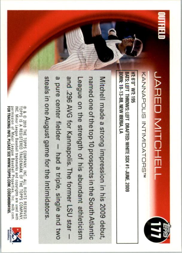 2010 Topps Pro Debut #177 Jared Mitchell back image