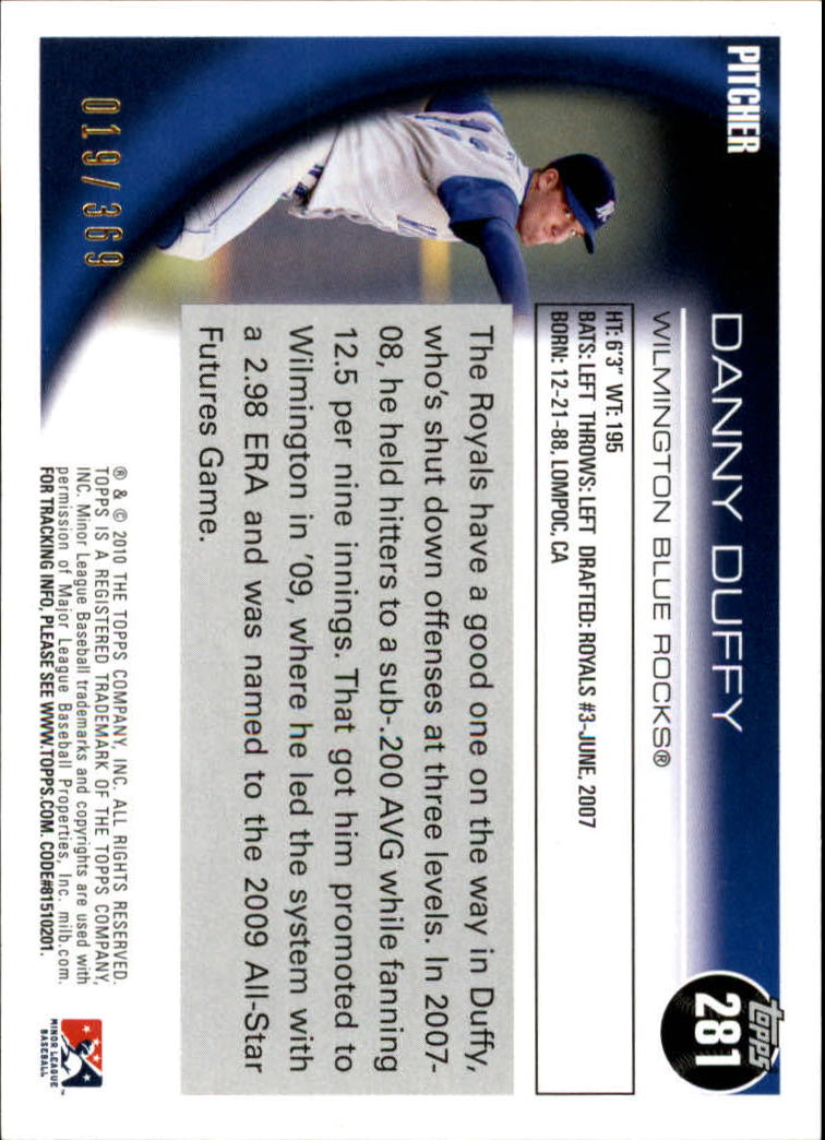 2010 Topps Pro Debut Blue #281 Danny Duffy back image