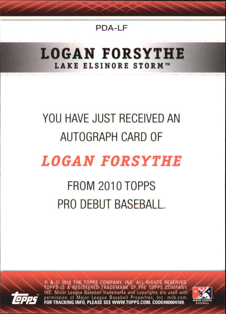 2010 Topps Pro Debut Prospect Autographs #LF Logan Forsythe back image
