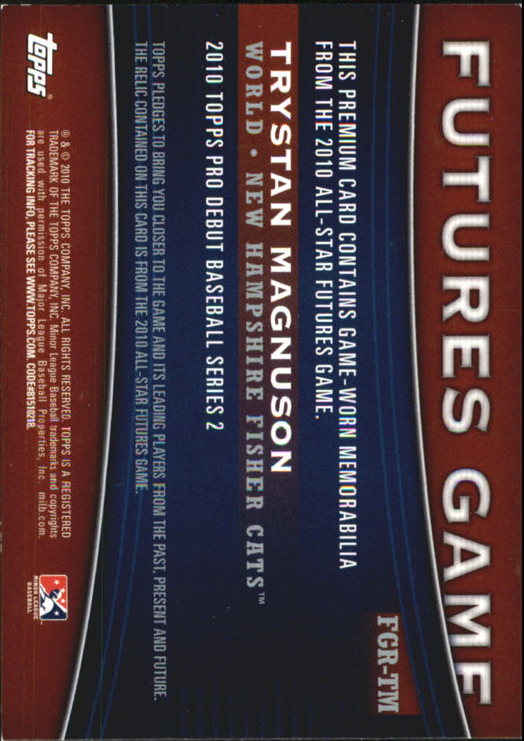 2010 Topps Pro Debut Futures Game Jersey #TM Trystan Magnuson S2 back image