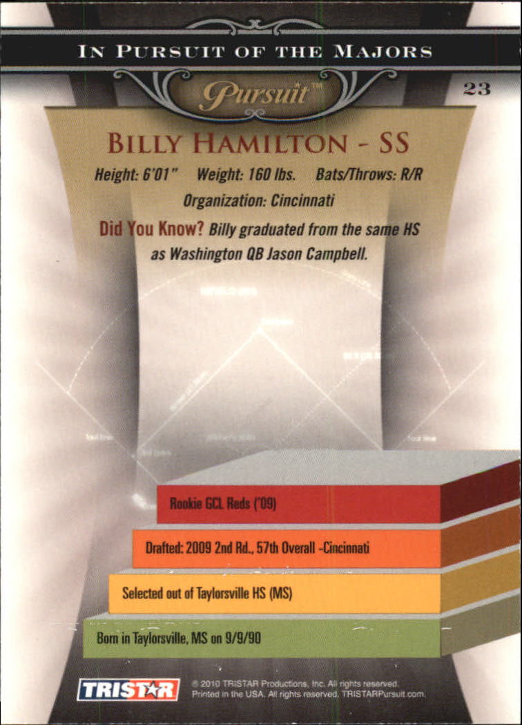 2010 TRISTAR Pursuit #23 Billy Hamilton back image